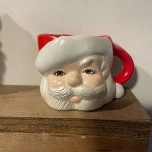 Vintage Handpainted Santa Claus Ceramic Mug - home decor collectible unique rare